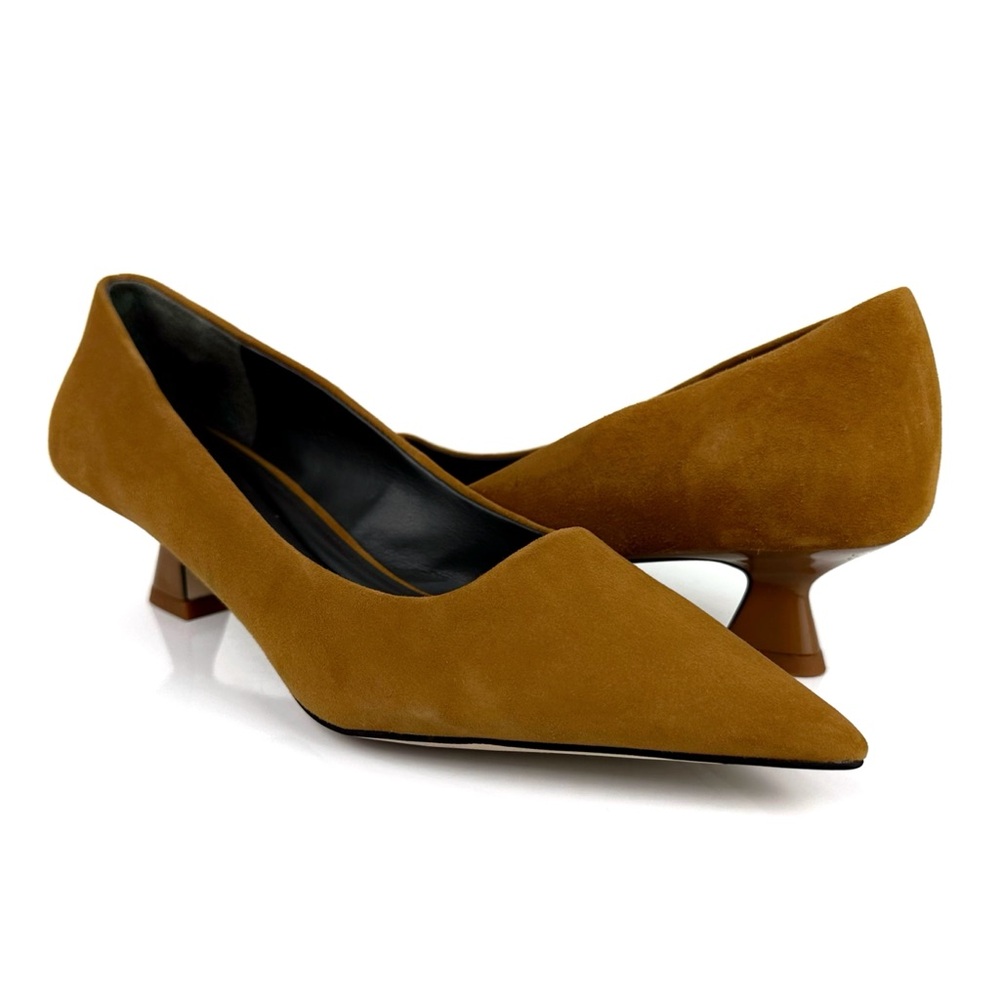 SARTO by Franco Sarto Women's Diva Kitten Heel Pointed Toe Pumps Whiskey Size 6